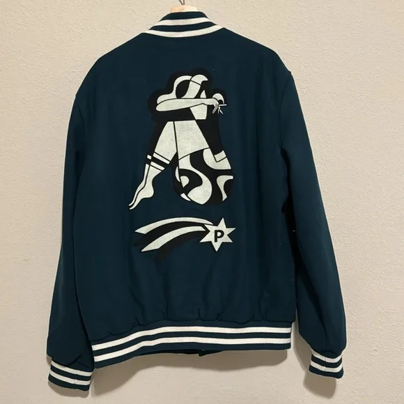 PARRA CLOUDY STAR VARSITY JACKET (PINE GREEN) XL - Picture 8 of 8